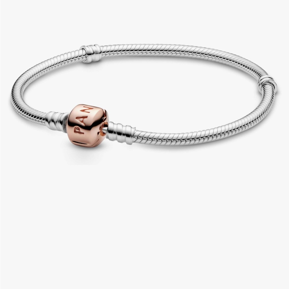 Pandora bracelet silver with rose gold clasp
